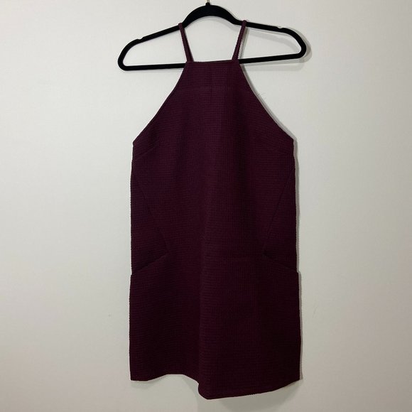 Toni Burgundy Halter Dress - Picture 1 of 3